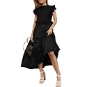 Womens 2025 Summer Causal Ruffle Sleeve Crochet
