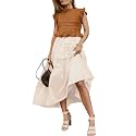 Womens 2025 Summer Causal Ruffle Sleeve Crochet