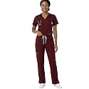 Silvatica Women's Straight Leg Scrub Pants | Cargo, 5 Pockets, Drawstring | 4-Way Stretch Turkish Fabric Medical Uniform