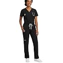 Silvatica Women's Straight Leg Scrub Pants | Cargo, 5 Pockets, Drawstring | 4-Way Stretch Turkish Fabric Medical Uniform
