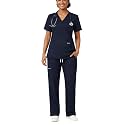 Silvatica Women's Straight Leg Scrub Pants | Cargo, 5 Pockets, Drawstring | 4-Way Stretch Turkish Fabric Medical Uniform