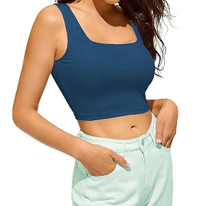 women39s amp girls39 solid ribbed square neck slim fit tank tops l2609