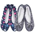 Women's & Girls Super Soft Slipper Belly Socks – Winter Warm Fuzzy Velvet Material Cozy Fluffy Socks Home Sleeping Wear, Random Colors & Designs (Pack of 2)