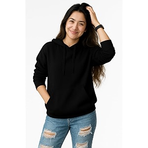 Womens Black Fleece Hoodie Oversized Fit Soft