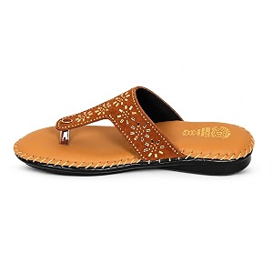 Womens Black Synthetic Leather Flat Sandals