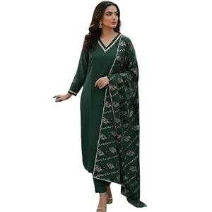 Womens Blue Color Polyester Kurta Set with