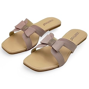 Womens Bow Detail Flat Sandals Stylish