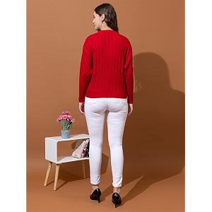 Womens Cable Knit Woolen Pullover Full