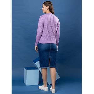 Womens Cable Knit Woolen Pullover Full