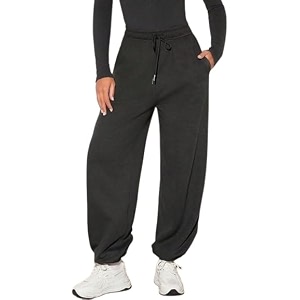 Womens Casual Black Jogger Pants Soft