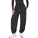 Womens Casual Black Jogger Pants Soft
