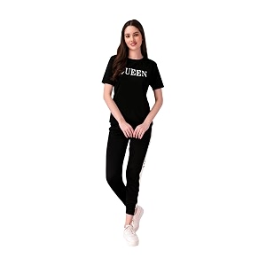 Womens Casual Printed T-Shirt and Track Pant