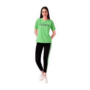 Womens Casual Printed T-Shirt and Track Pant