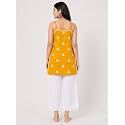 Womens Chikankari Rayon Top Sleeveless Strappy Kurti