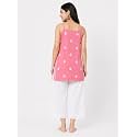 Womens Chikankari Rayon Top Sleeveless Strappy Kurti