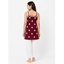 Womens Chikankari Rayon Top Sleeveless Strappy Kurti