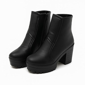 Womens Chunky Heel Ankle Boots - Side