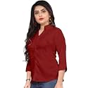 Womens Cotton Blend Solid Shirt Stylish