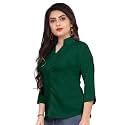 Womens Cotton Blend Solid Shirt Stylish