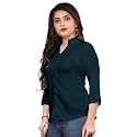 Womens Cotton Blend Solid Shirt Stylish
