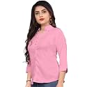 Womens Cotton Blend Solid Shirt Stylish