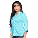 Womens Cotton Blend Solid Shirt Stylish