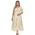 Womens Cotton Printed Fit amp Flare Midi