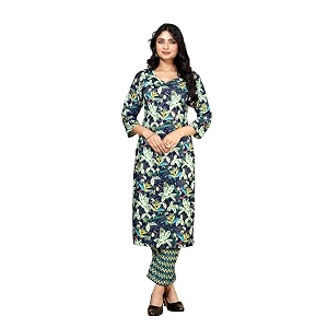 womens cotton silk zari kurta pant set