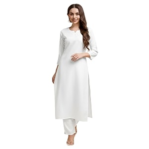 womens cotton silk zari kurta pant set