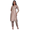 Women’s Cotton Silk Zari Kurta Pant Set