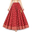 Womens Ethnic Printed Flared Lehenga Skirt with