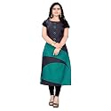 Womens Green amp Black Crepe Printed Kurti