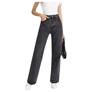Womens High Rise Straight Fit JeansComfort Fit