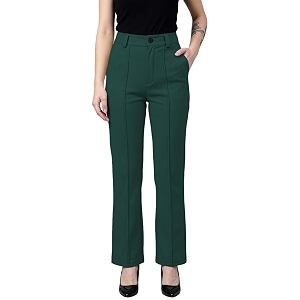 Womens High Waist Formal Straight Fit Trousers