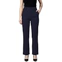 Womens High Waist Formal Straight Fit Trousers