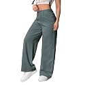 Womens High Waisted Wide Leg Denim Jeans