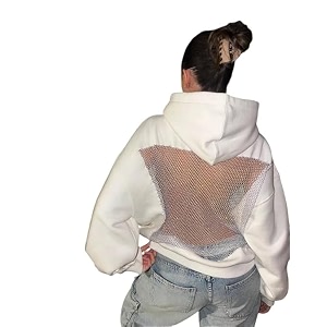 Womens Hooded Sweatshirt with Mesh Back Panel
