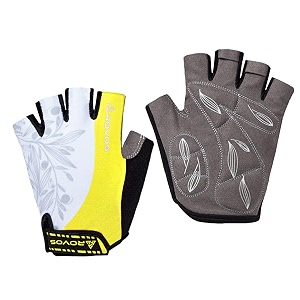 womens light non-slip shock-absorbing half finger gel pad cycling gloves breathable mountain biking riding gym sport gloves fluorescent yellowsmall