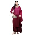 Womens Luxe Lucknowi Chikankari Hand Embroidered Rayon
