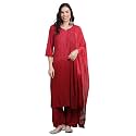 Womens Luxe Lucknowi Chikankari Hand Embroidered Rayon