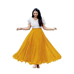 Womens Lycra Top with Georgette Skirt