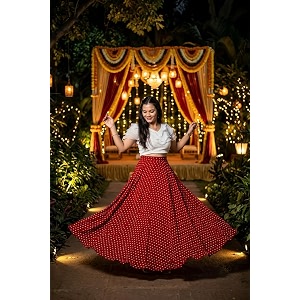 Womens Lycra Top with Georgette Skirt