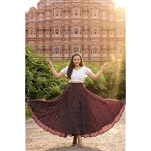 Womens Lycra Top with Georgette Skirt