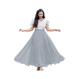 Womens Lycra Top with Georgette Skirt