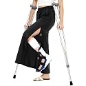Women’s Magnetic Tear Away Post Surgery Pants Cotton Adaptive Recovery Pants Full Side Openings Easy Dressing Breakaway