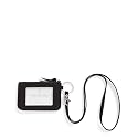 Vera Bradley Women's Microfiber Zip ID Case and Lanyard Combo, Black, One Size