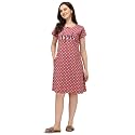 Womens Night Dress Short Sleeve Round Neck