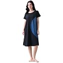 Womens Night Dress Short Sleeve Round Neck