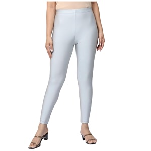 Womens Nylon Shimmer Leggings Ankle Length