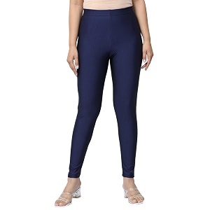 Womens Nylon Shimmer Leggings Ankle Length